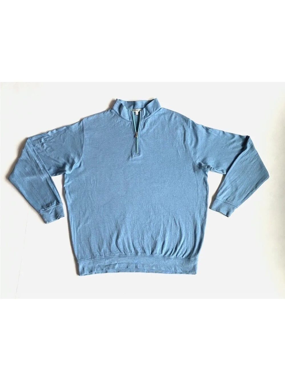 PETER Millar 1/4 Zip Pullover Blue Sweater Golf Mock Neck Mens XL